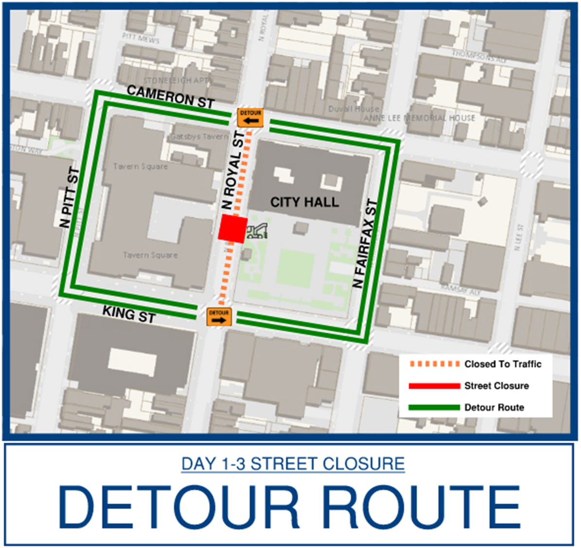 North Royal Street to close Nov. 10-13 for City Hall project