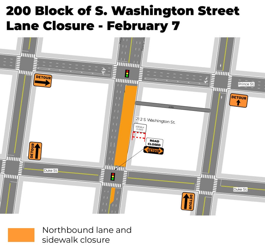 Crane work to close northbound lanes on S. Washington Street Saturday