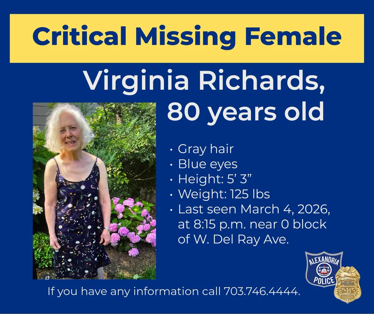 Alexandria police search for missing 80-year-old woman